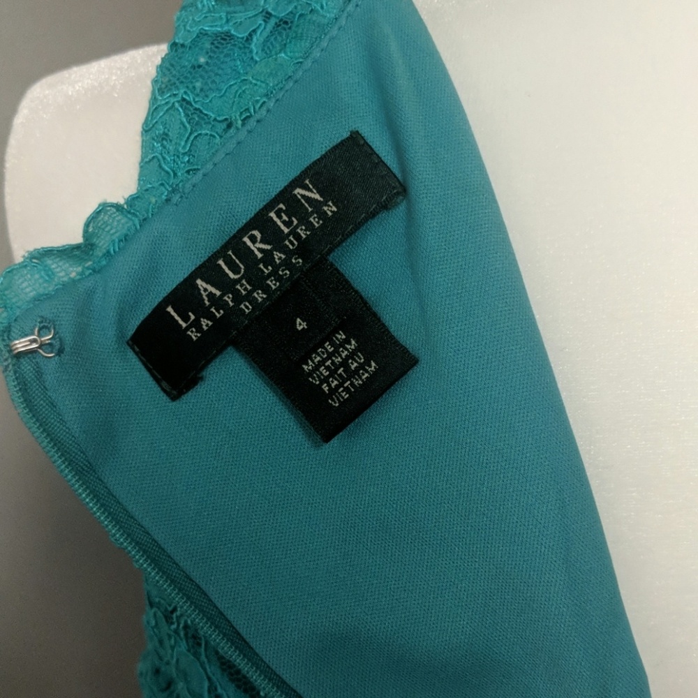 Teal Sleeveless Lauren by Ralph Lauren Sheath - Picture 7 of 7